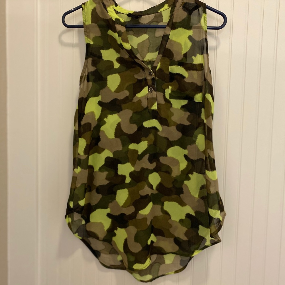 CLOSET CLEAR OUT! Camo sheer tunic